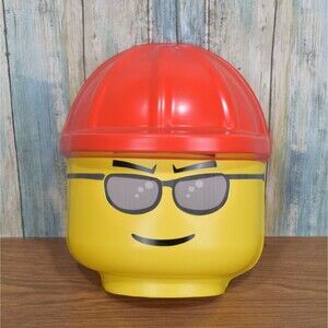 LEGO Construction Worker Minifigure Head Mask Halloween Costume Disguise READ